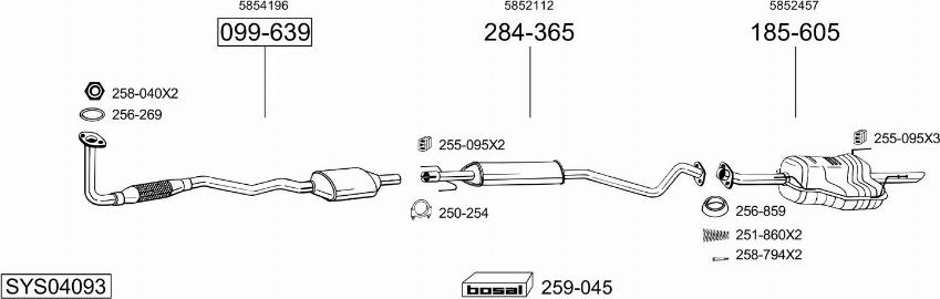 Bosal SYS04093 - Система выпуска ОГ avtokuzovplus.com.ua