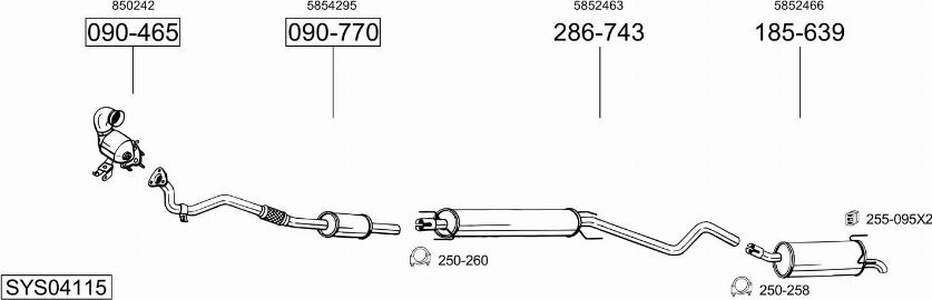 Bosal SYS04115 - Система выпуска ОГ avtokuzovplus.com.ua