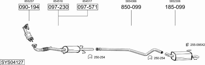 Bosal SYS04127 - Система выпуска ОГ avtokuzovplus.com.ua