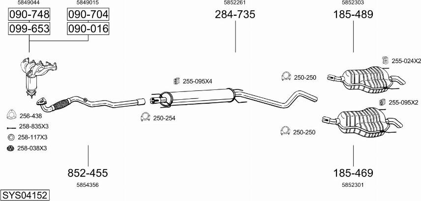 Bosal SYS04152 - Система выпуска ОГ avtokuzovplus.com.ua