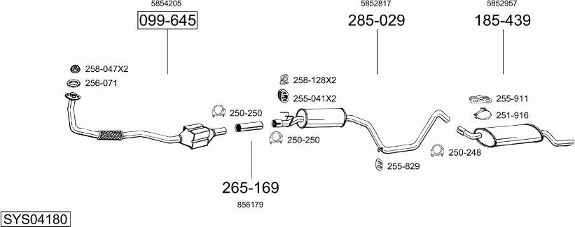 Bosal SYS04180 - Система випуску ОГ autocars.com.ua