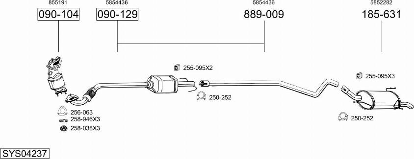 Bosal SYS04237 - Система випуску ОГ autocars.com.ua