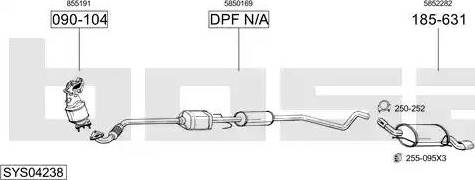 Bosal SYS04238 - Система випуску ОГ autocars.com.ua