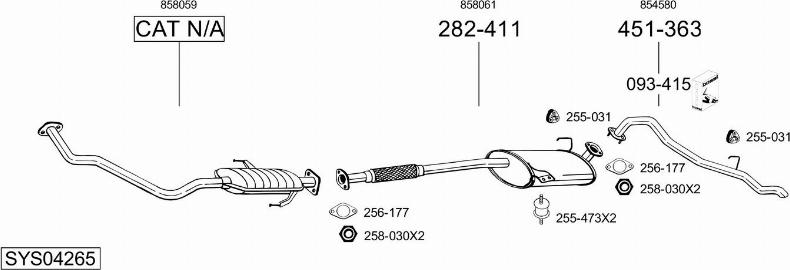 Bosal SYS04265 - Система випуску ОГ autocars.com.ua