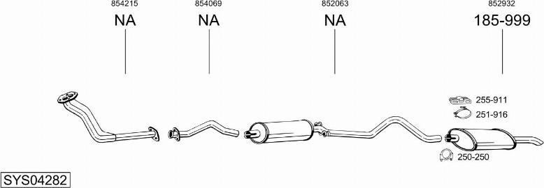 Bosal SYS04282 - Система випуску ОГ autocars.com.ua
