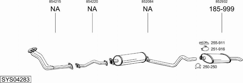 Bosal SYS04283 - Система випуску ОГ autocars.com.ua