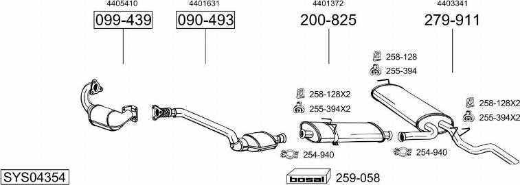 Bosal SYS04354 - Система випуску ОГ autocars.com.ua