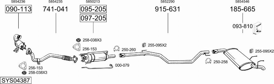 Bosal SYS04387 - Система выпуска ОГ avtokuzovplus.com.ua