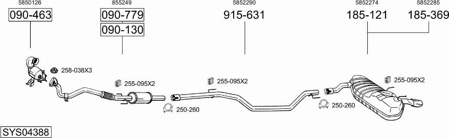 Bosal SYS04388 - Система выпуска ОГ avtokuzovplus.com.ua