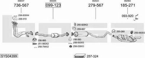 Bosal SYS04399 - Система випуску ОГ autocars.com.ua