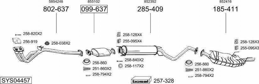 Bosal SYS04457 - Система выпуска ОГ avtokuzovplus.com.ua