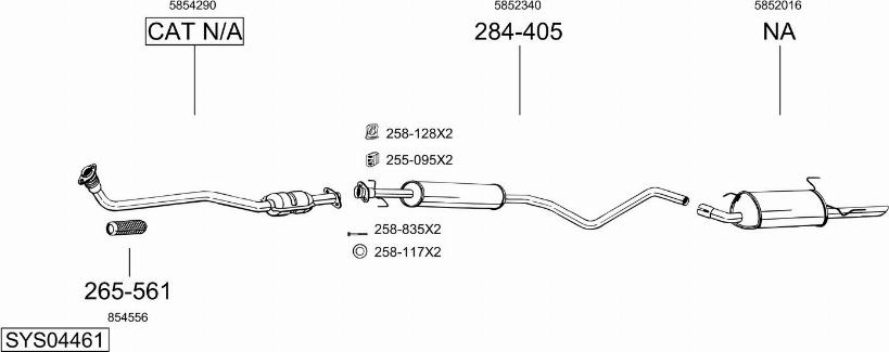 Bosal SYS04461 - Система випуску ОГ autocars.com.ua