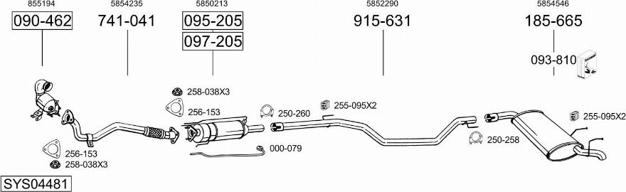 Bosal SYS04481 - Система випуску ОГ autocars.com.ua