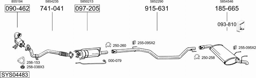 Bosal SYS04483 - Система випуску ОГ autocars.com.ua