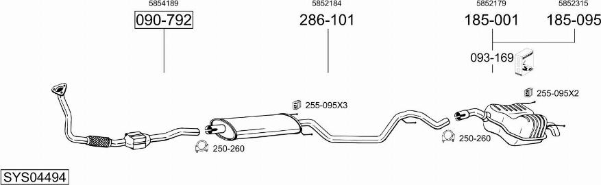 Bosal SYS04494 - Система выпуска ОГ avtokuzovplus.com.ua