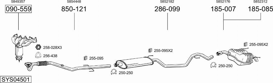 Bosal SYS04501 - Система випуску ОГ autocars.com.ua