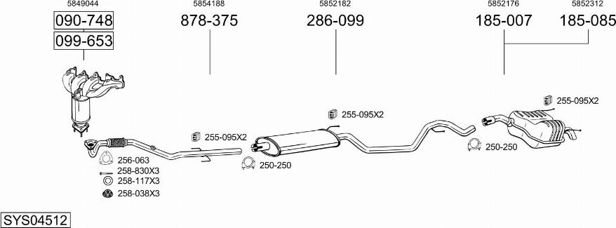 Bosal SYS04512 - Система випуску ОГ autocars.com.ua