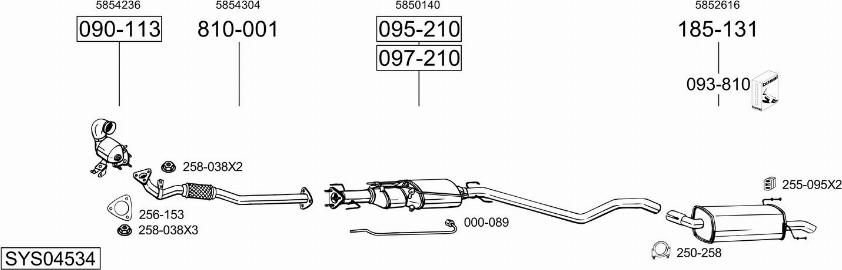 Bosal SYS04534 - Система випуску ОГ autocars.com.ua