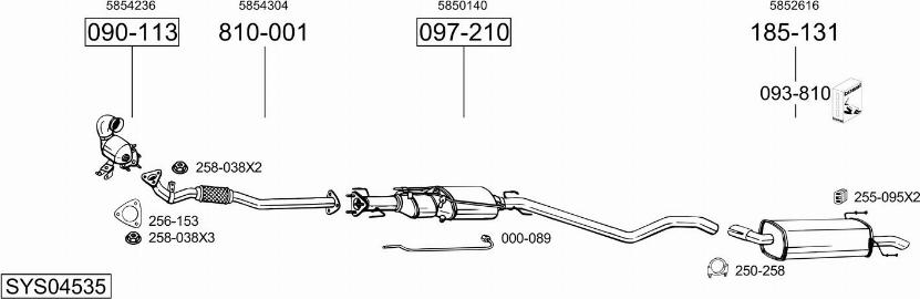 Bosal SYS04535 - Система випуску ОГ autocars.com.ua