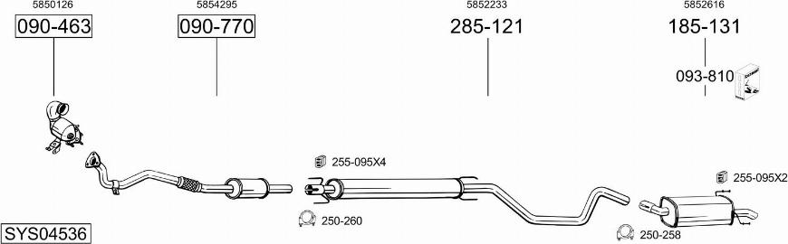 Bosal SYS04536 - Система випуску ОГ autocars.com.ua