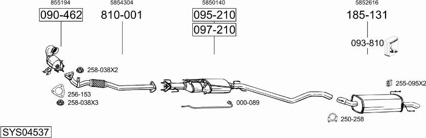 Bosal SYS04537 - Система випуску ОГ autocars.com.ua