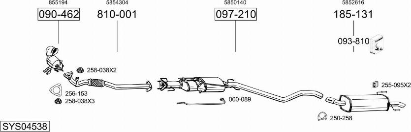 Bosal SYS04538 - Система випуску ОГ autocars.com.ua