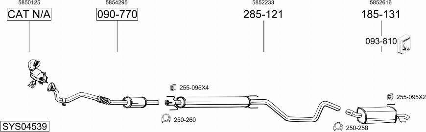 Bosal SYS04539 - Система випуску ОГ autocars.com.ua