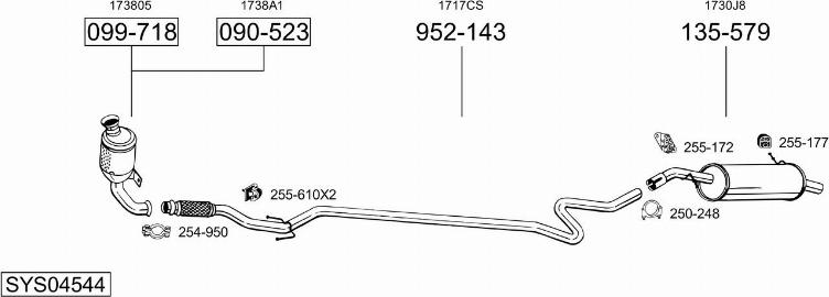 Bosal SYS04544 - Система випуску ОГ autocars.com.ua