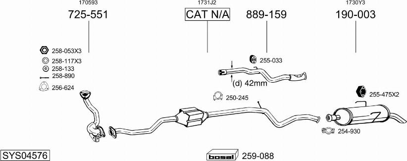 Bosal SYS04576 - Система випуску ОГ autocars.com.ua