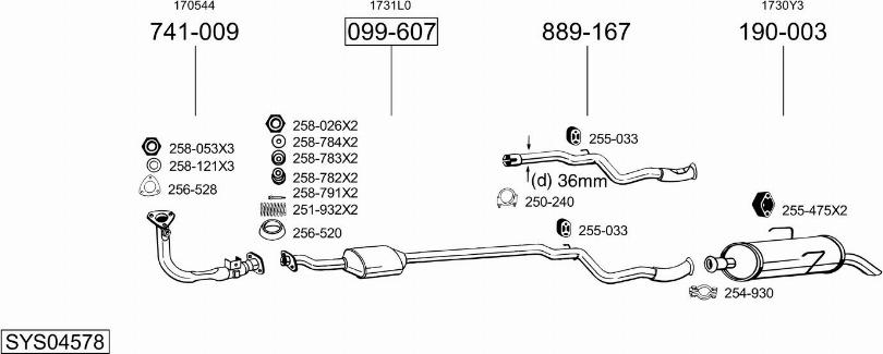 Bosal SYS04578 - Система випуску ОГ autocars.com.ua