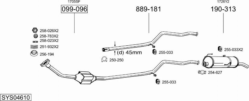 Bosal SYS04610 - Система выпуска ОГ avtokuzovplus.com.ua