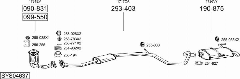 Bosal SYS04637 - Система випуску ОГ autocars.com.ua