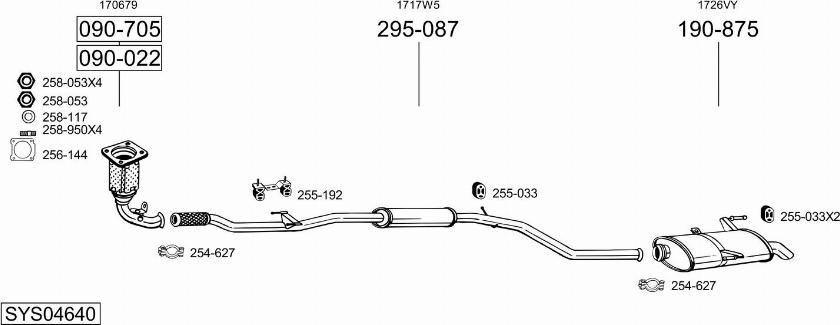 Bosal SYS04640 - Система випуску ОГ autocars.com.ua