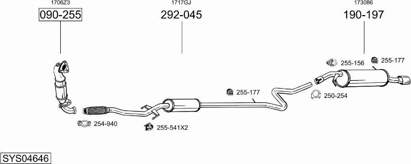 Bosal SYS04646 - Система выпуска ОГ avtokuzovplus.com.ua