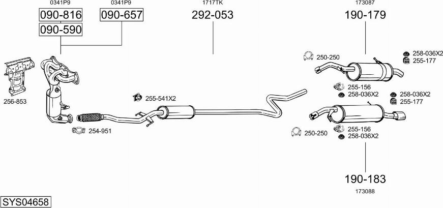 Bosal SYS04658 - Система выпуска ОГ avtokuzovplus.com.ua