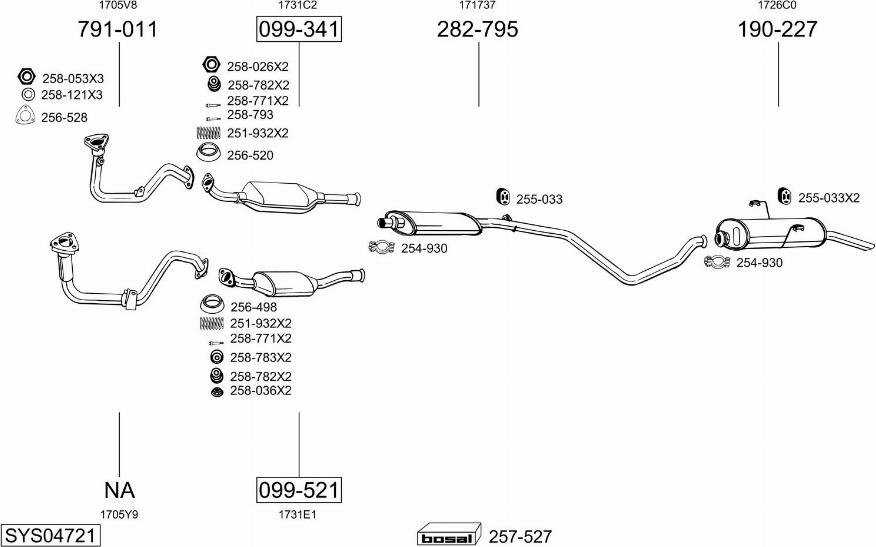 Bosal SYS04721 - Система випуску ОГ autocars.com.ua