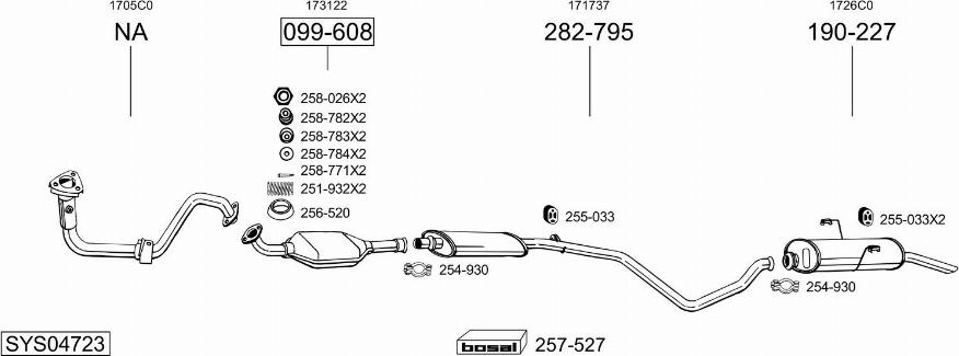 Bosal SYS04723 - Система випуску ОГ autocars.com.ua