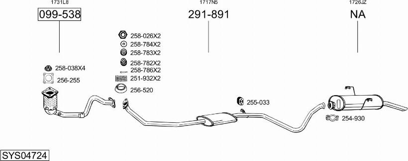 Bosal SYS04724 - Система випуску ОГ autocars.com.ua