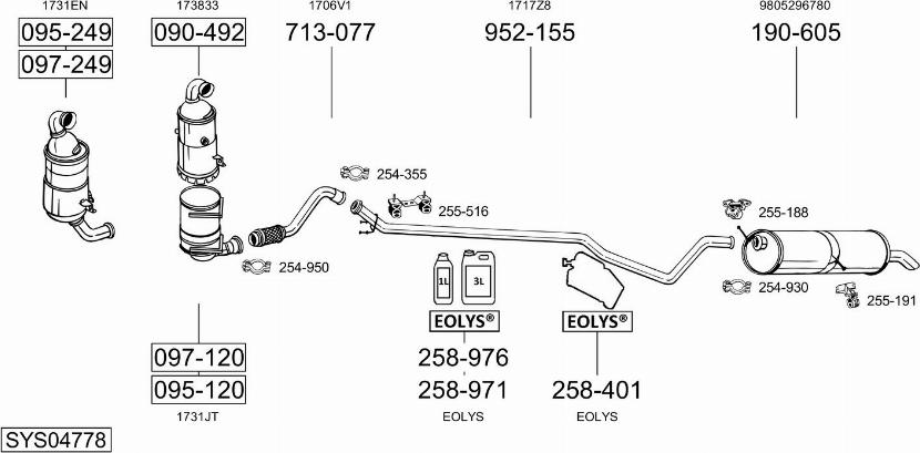 Bosal SYS04778 - Система выпуска ОГ avtokuzovplus.com.ua