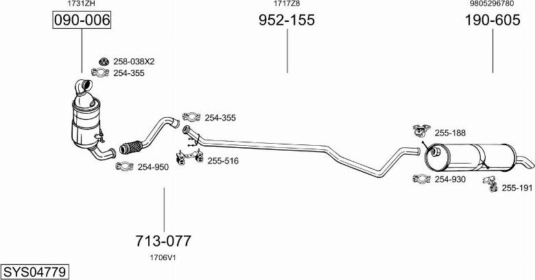 Bosal SYS04779 - Система выпуска ОГ avtokuzovplus.com.ua