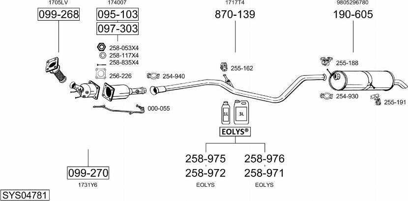 Bosal SYS04781 - Система выпуска ОГ avtokuzovplus.com.ua