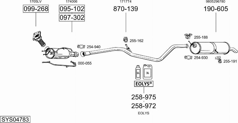 Bosal SYS04783 - Система выпуска ОГ avtokuzovplus.com.ua