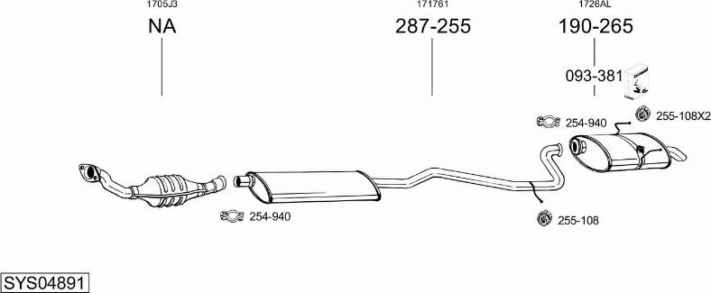 Bosal SYS04891 - Система випуску ОГ autocars.com.ua