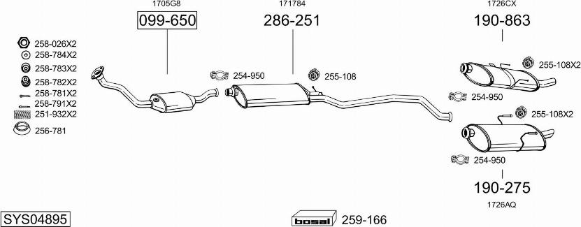 Bosal SYS04895 - Система выпуска ОГ avtokuzovplus.com.ua