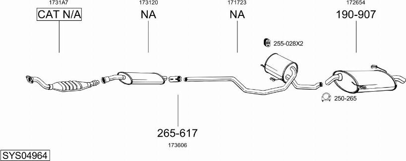 Bosal SYS04964 - Система випуску ОГ autocars.com.ua