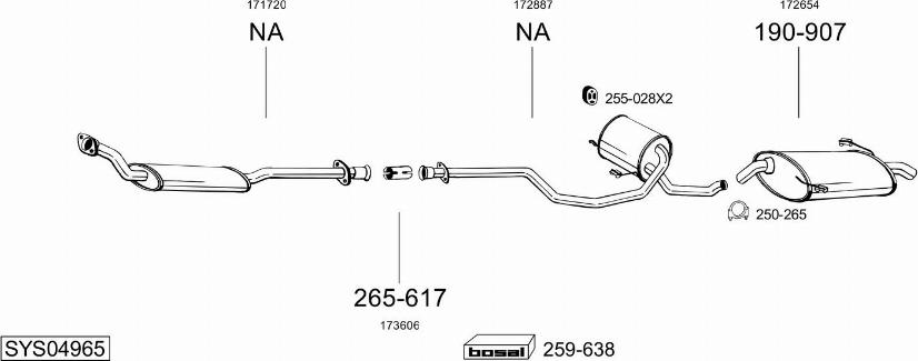 Bosal SYS04965 - Система випуску ОГ autocars.com.ua