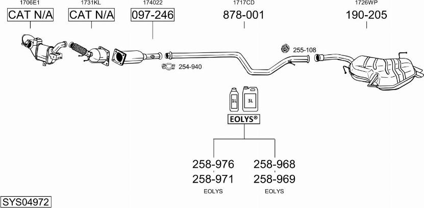 Bosal SYS04972 - Система випуску ОГ autocars.com.ua