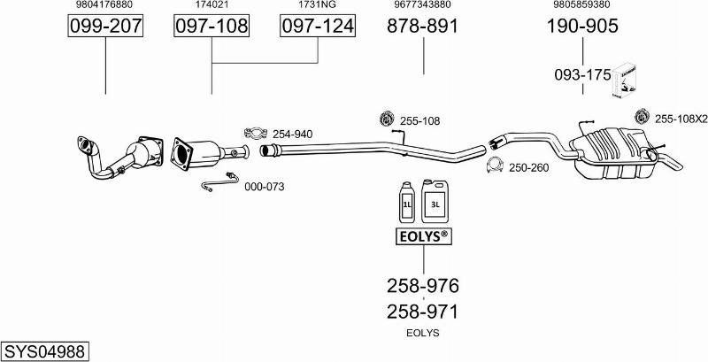 Bosal SYS04988 - Система випуску ОГ autocars.com.ua