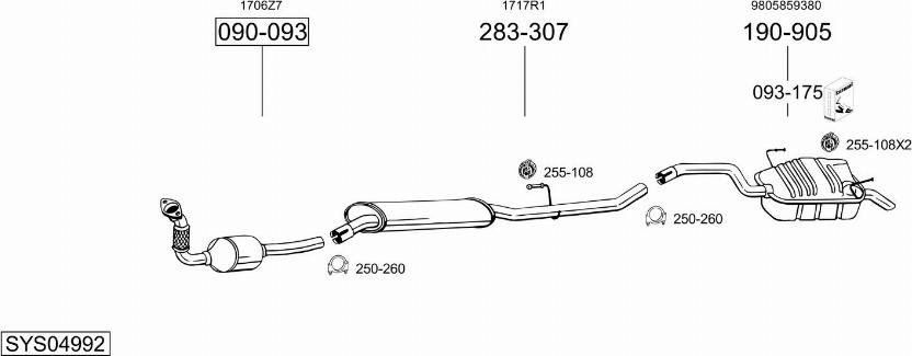 Bosal SYS04992 - Система выпуска ОГ avtokuzovplus.com.ua