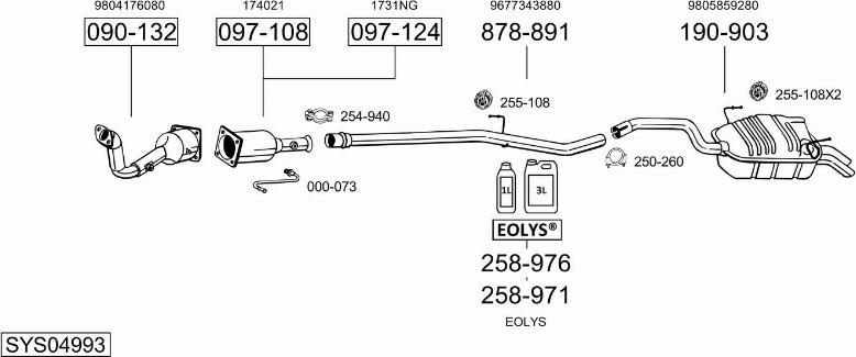 Bosal SYS04993 - Система випуску ОГ autocars.com.ua